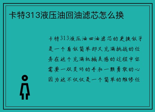 卡特313液压油回油滤芯怎么换