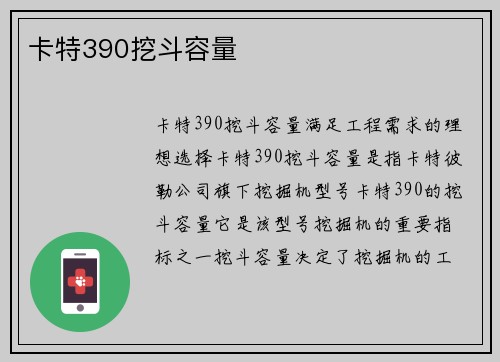 卡特390挖斗容量